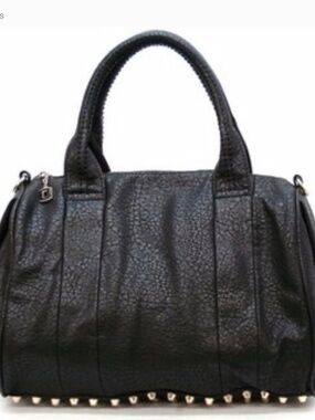 GORGEOUS ALEXANDER WANG $998 BLACK STUDDED BOTTOM DOCTOR BAG PURSE